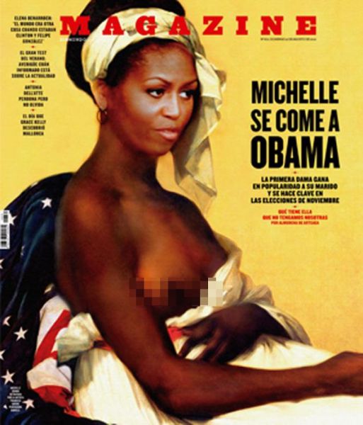 Škandal! Amerika na nogah zaradi razgaljenega oprsja Michelle Obama