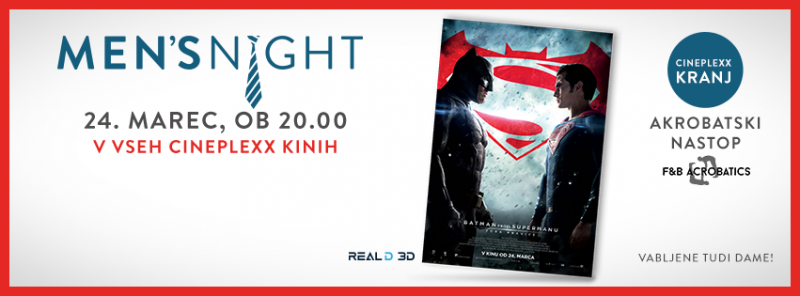 MEN'S NIGHT: Batman proti Supermanu: Zora pravice v 3D