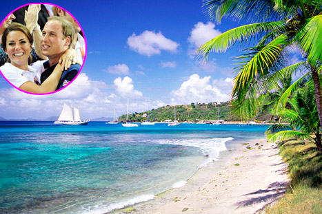 Kate Middleton in princ William počitnikujeta na otoku Mustique