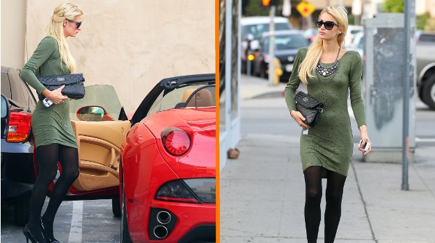 OPS! Paris Hilton se s svojim ferarrijem prevaža brez modrčka