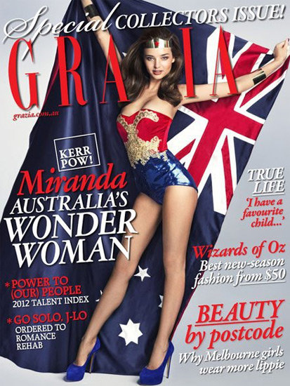 Seksi Miranda Kerr svoje golo telo ovila v zastavo