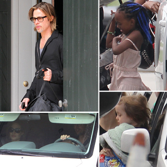 Brangelina popokala šest otrok in psa ter odletela