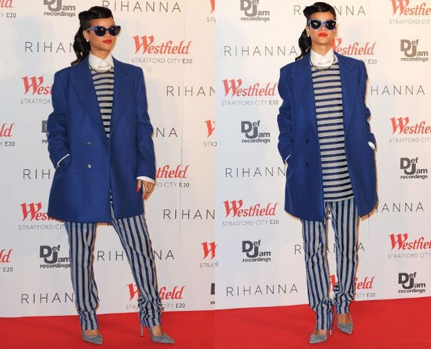 Rihanna presenetila v modri pižami