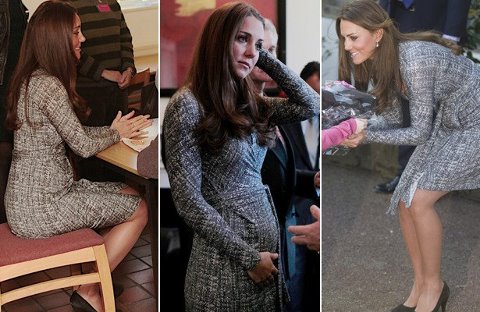 Poglejte! Lepo okrogel nosečniški trebušček sijoče Kate Middleton