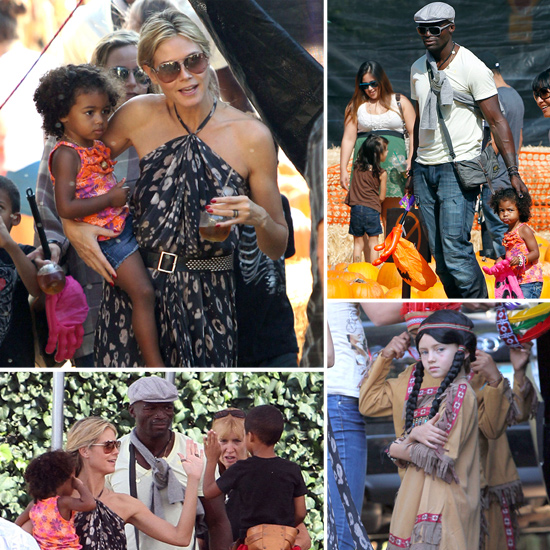 Heidi Klum z družino obiskala tržnico z bučami