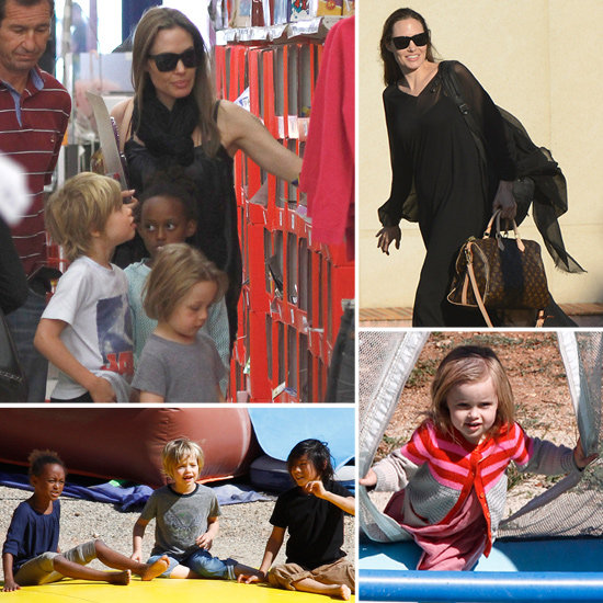 FOTO Angelina Jolie svojo četico otrok peljala v park