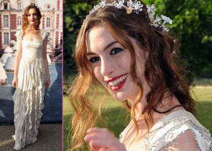 FOTO Čudovita Anne Hathaway kot princeska v belem