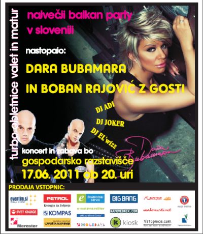 PELJEMO VAS NA KONCERT: Dara Bubamara, Boban Rajović in gosti