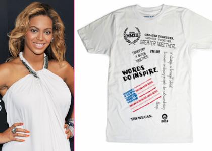 Beyonce oblikovala majice za Obamovo kampanjo