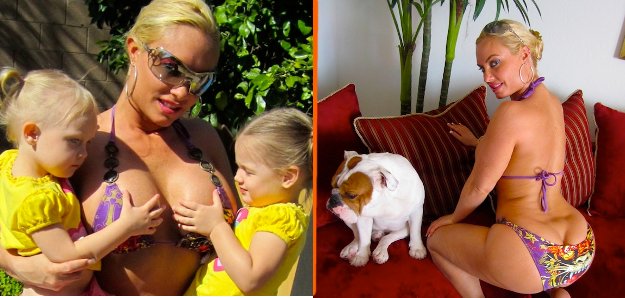 OPA! Bujna Coco v naročju pridržala nečakinji, ki sta jo zagrabili za ogromne prsi