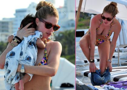 BIKINI ALARM Doutzen Kroes v bikinkah pokazala popolno telo