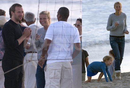 Gwyneth Paltrow z družino na plaži