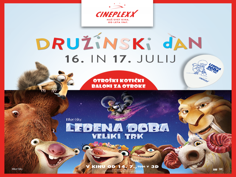 Nagradna igra: Družinski vikend s filmom Ledena doba 5