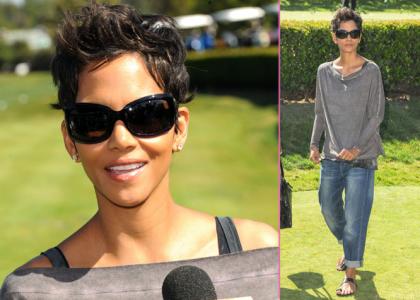 Vau! Halle Berry seksi tudi v navadni majčki in preprostih kavbojkah