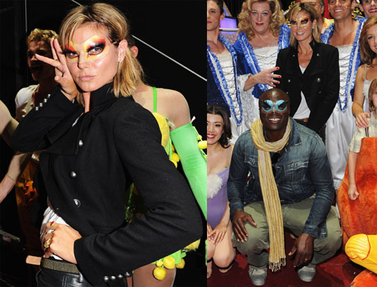 FOTO Odštekana Heidi Klum in Seal pozirala z gledališkimi maskami