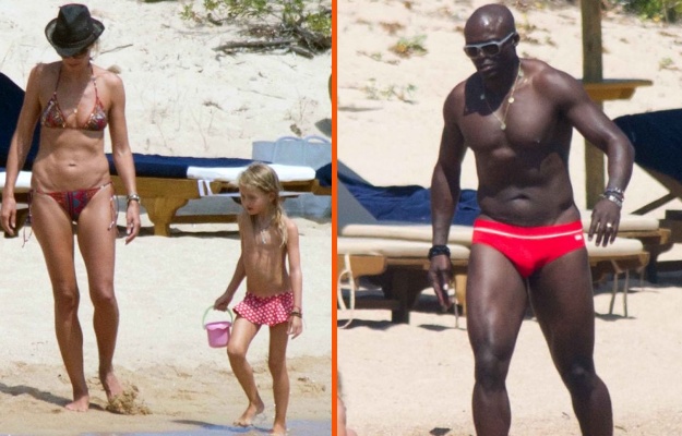 FOTO Heidi Klum in Seal spet na plaži: On pokazal mišičasto telo