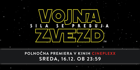 Sedmi del Vojne zvezd prihaja s polnočnimi premierami