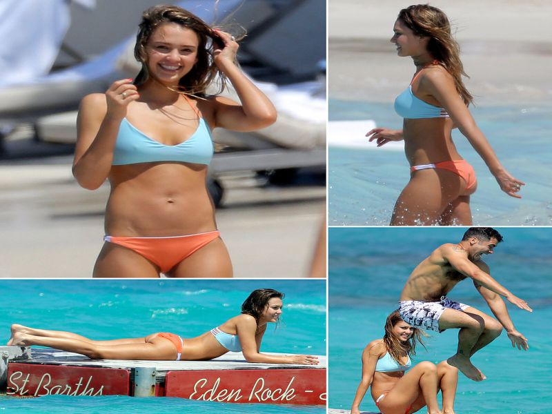 Ulala! Jessica Alba v bikiniju nastavila svojo vročo ritko