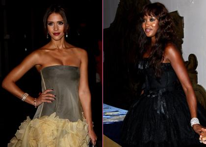 FOTO Elegantni Jessica Alba in Naomi Campbell blesteli na modni zabavi