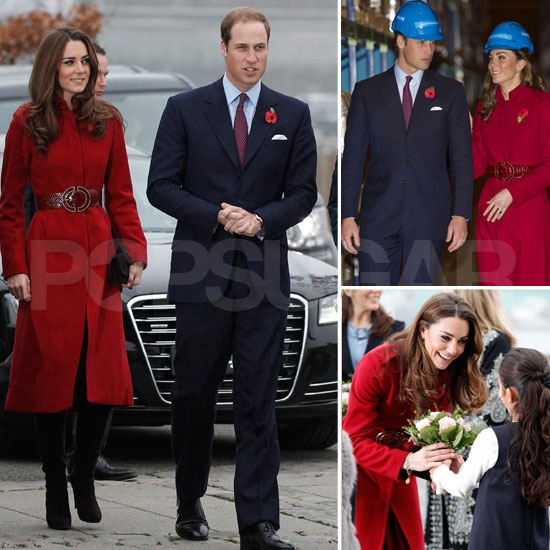 FOTO Čudovita Kate Middleton v rdečem plašču spominjala na vilo