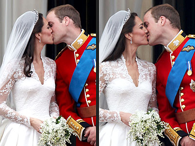 FOTO Mladoporočenca William in Kate sta se kar dvakrat poljubila