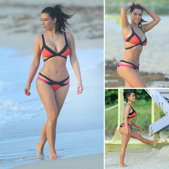 Hot! Kim Kardashian v bikinkah pokazala vitek pas in okroglo zadnjico