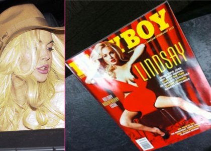 OPA! Poredna Lindsay Lohan z golim oprsjem in rdečo obleko do tal
