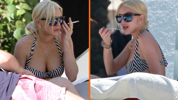FOTO Lindsay Lohan le ni v zaporu: Razgaljena na bazenu