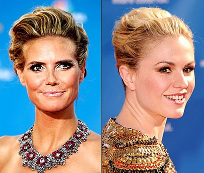 ZVEZDNIŠKI DVOBOJ: Heidi Klum in Anna Paquin s speto pričesko