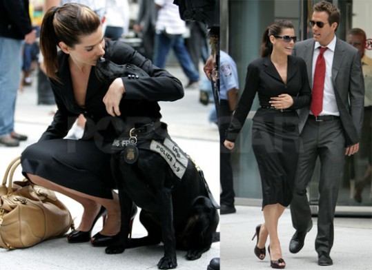 Ryan Reynolds in Sandra Bullock na snemanju