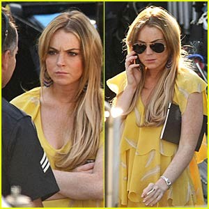Policisti na snemanju filma Lindsay Lohan