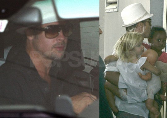 Brad Pitt z otroci obiskal Angelino