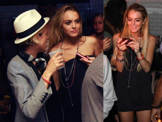 Lindsay Lohan in Samantha Ronson v Hamptonsu