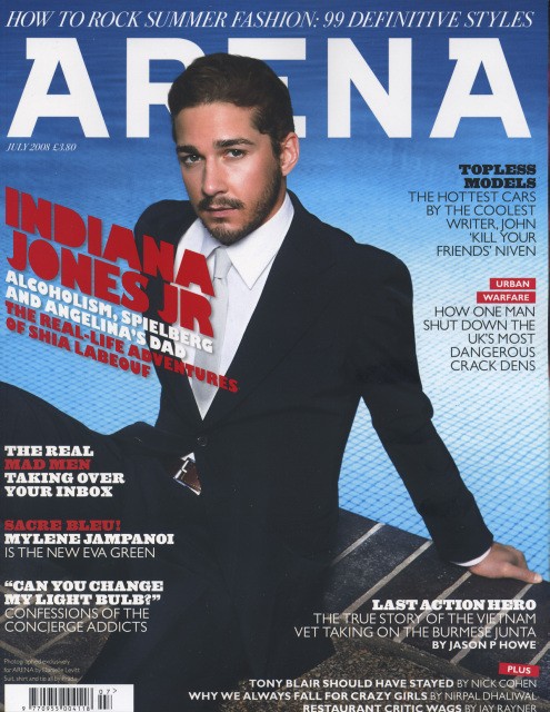 Shia LaBeouf na naslovnici revije Arena