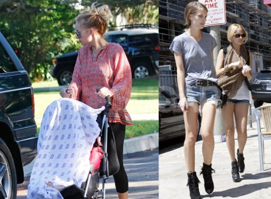 Nicole Richie s hčerko in prijateljico v parku