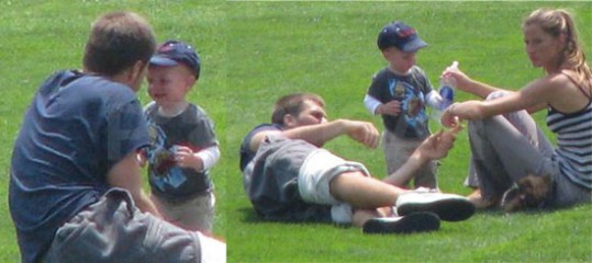 Tom Brady in Gisele Bundchen med otroško igro