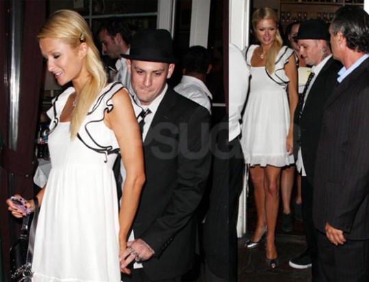 Paris Hilton in Benji Madden na večerji