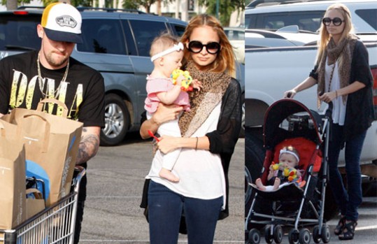 Nicole Richie in Joel Madden z malo Harlow po nakupih