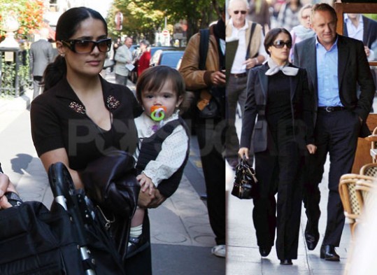Salma Hayek s hčerko v Parizu