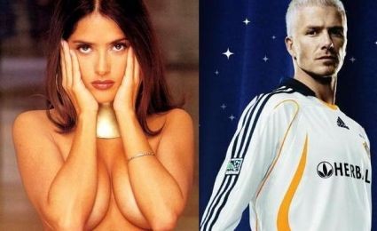 David Beckham dolguje Salmi Hayek