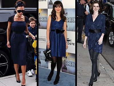 Celebrity look: Črno-modre obleke