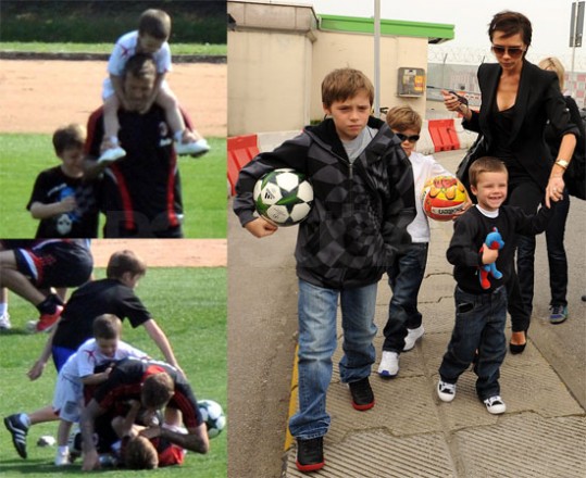 David Beckham uči sinove