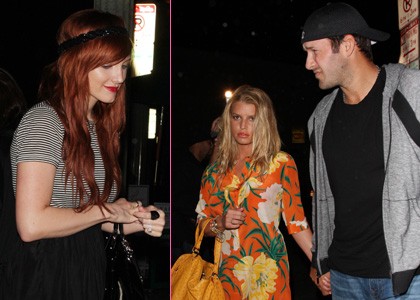 Jessica Simpson in Tony Romo na družinski večerji
