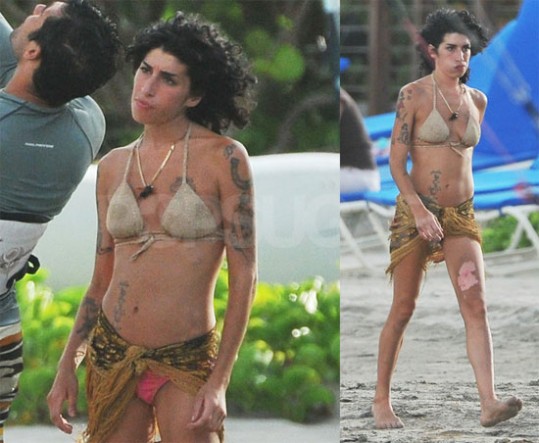 Amy Winehouse uživa na plaži