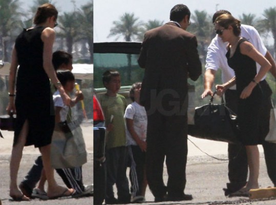 Angelina Jolie z otroci na izlet v Vegas
