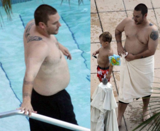 Nesramno debeli Kevin Federline na bazenu