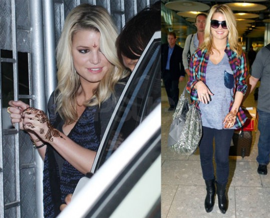 Jessica Simpson se je vrnila iz Indije