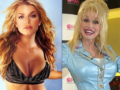Kaj je skupno Jessici Simpson in Dolly Parton? Velike joške!