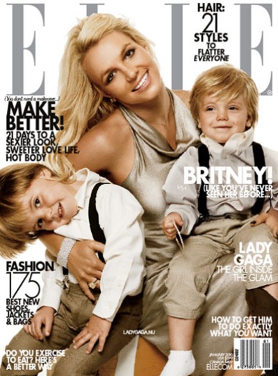 Britney in njena sinova so prisrčna naslovnica revije Elle