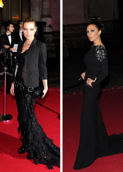 Kate Moss in Victoria Beckham: Odeti v črnino